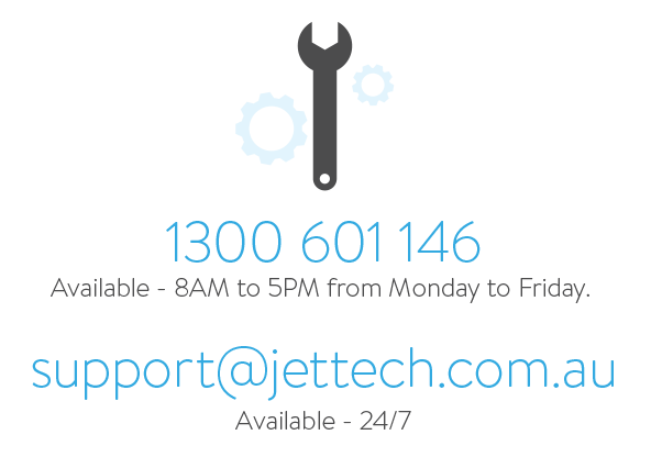Jettech Networks Support Number 1300 614 146 8am to 5pm, Monday to Friday.